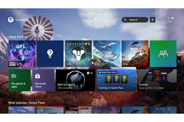Microsoft ရဲ့ Xbox Home UI အသစ်က giant Game Pass ad လို ခံစားရ